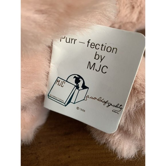 MJC Purr-fection VTG Pig WILBUR Dusty Pink Laying Down 16” Plush Stuffed Animal - Picture 3 of 7